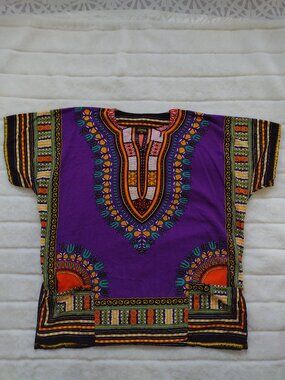 Klub Kool Women's Dashiki Shirt African Style Purple XXXL